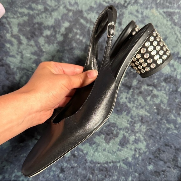 Sam Edelman black Terra gem slingback kitten heel size 8 - Picture 4 of 6